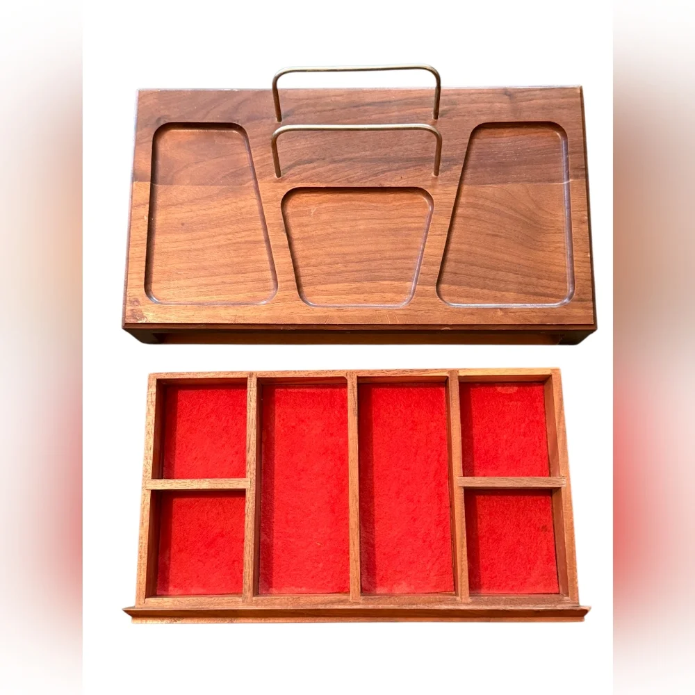 Vintage Men's Wooden Valet Tray 11 5/8